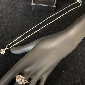 Sleek Silver Necklace with Circular Pendant